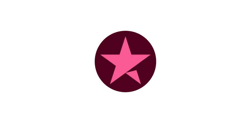 A dark Pink Circle with the Pink Trustpilot star in the centre